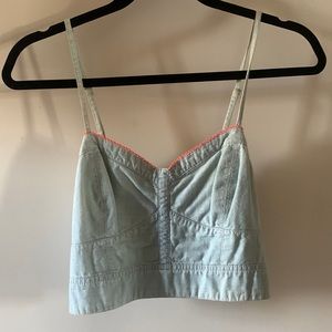 Light denim crop top
